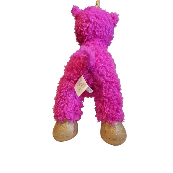 Build A Bear Sparkles Pink Llamacorn Plush Stuffed Animal Gold Horn Glitter - Picture 6 of 8
